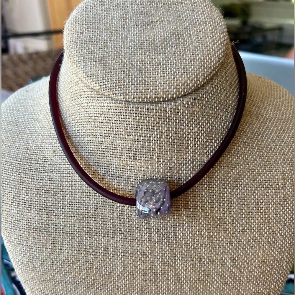 Glass bead Choker Necklace with glass bead